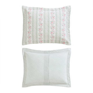 Thumbnail 11: Laura Ashley Laura Ashley Rosebud Stripe Cotton Quilt Set 