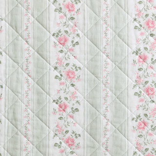 Thumbnail 17: Laura Ashley Laura Ashley Rosebud Stripe Cotton Quilt Set 