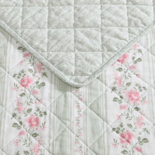 Thumbnail 25: Laura Ashley Laura Ashley Rosebud Stripe Cotton Quilt Set 