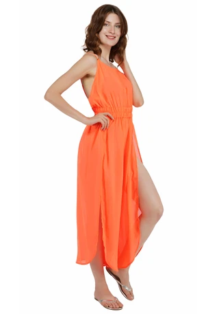 Thumbnail 4: America & Beyond Women's Sleeveless Sheer Jumpsuit Swim Cover Up 