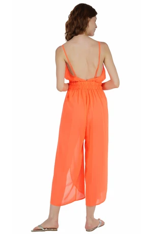 Thumbnail 6: America & Beyond Women's Sleeveless Sheer Jumpsuit Swim Cover Up 