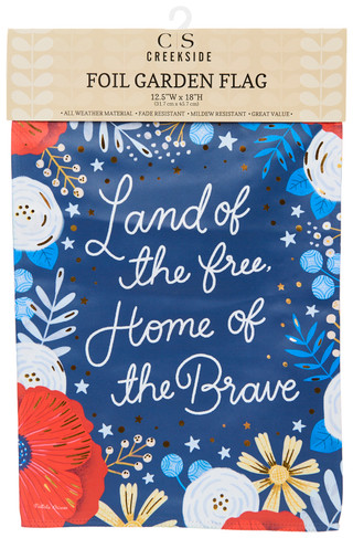 Thumbnail 1: Creekside Land of the Free Foil Garden Flag 