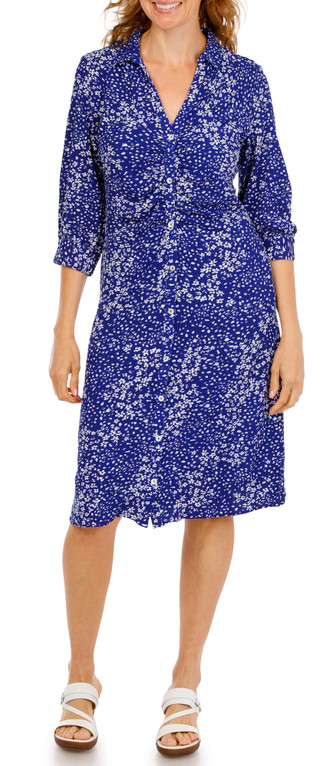 Thumbnail 2: DKNY Women's 3Q Sleeve Ruched Waist Dress 