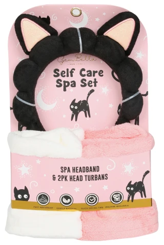 Thumbnail 1: Gem Bella Self Care Spa Set w/ Headband & 2 Pk Head Turbans 