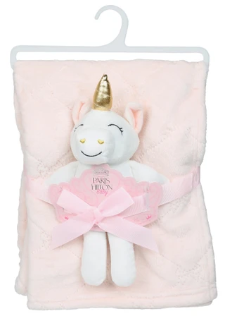 Thumbnail 1: Paris Hilton Baby Girls 2 Pc Blanket & Toy Set 