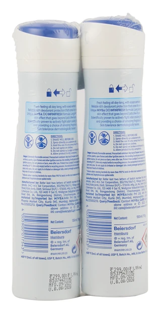 Thumbnail 2: Nivea 2 Pk Fresh Natural Scented Deodorant Spray  
