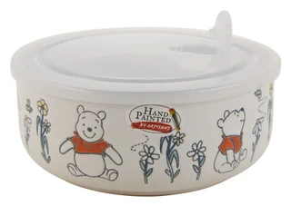Thumbnail 1: Disney 7 in Winnie the Pooh Glass Bowl w/ Lid 