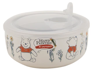 Thumbnail 1: Disney 5 in Winnie the Pooh Glass Bowl w/ Lid 