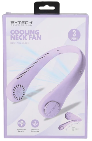 Thumbnail 1: BYTECH Rechargeable Cooling Neck Fan w/ 3 Speeds 