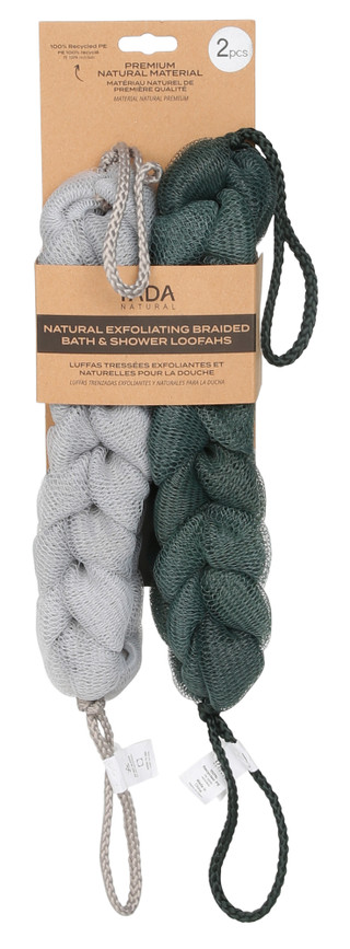Thumbnail 1: Tada 2 Pk Natural Exfoliating Braided Bath & Shower Loofahs 