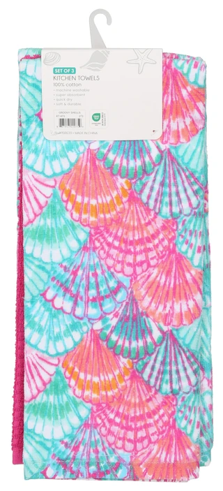 Thumbnail 2: The Coast 3 Pk Kitchen Towels 