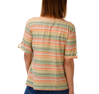 Thumbnail 3: Hearts of Palm Women's Stripe V-Neck Top  
