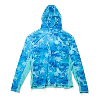 Thumbnail 1: REEL LEGENDS Men's Long Sleeve Printed Hooded Performance Shirt 