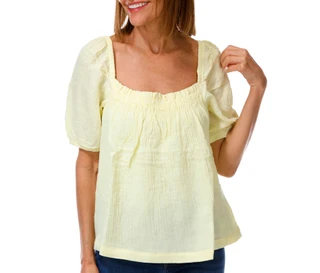 Thumbnail 1: Philosophy Women's Gauze Puff Sleeve Square Neck Top 