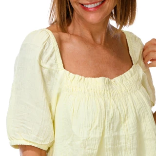 Thumbnail 3: Philosophy Women's Gauze Puff Sleeve Square Neck Top 
