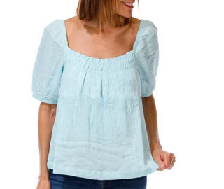 Thumbnail 1: Philosophy Women's Gauze Puff Sleeve Square Neck Top 