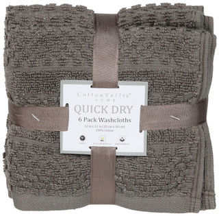 Thumbnail 1: Cotton Valley Home 6 Pk Quick Dry Washcloths Set 