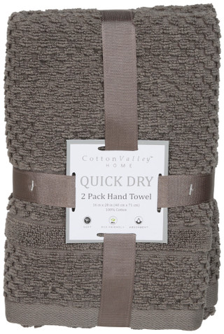 Thumbnail 1: Cotton Valley Home 2 Pk Quick Dry Textured Hand Towels Set 