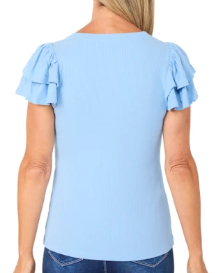 Thumbnail 2: 1 STATE Flutter Sleeve Rib Knit Tee 