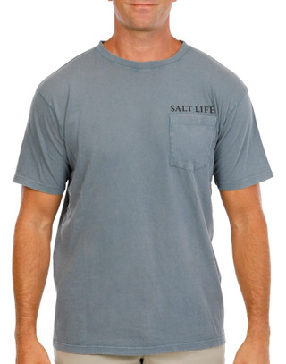 Thumbnail 3: Salt Life Men's Short Sleeve Graphic Crew Neck Pocket Tee 