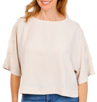 Thumbnail 1: Adrianna Papell Airflow Woven Kimono Sleeve Top 