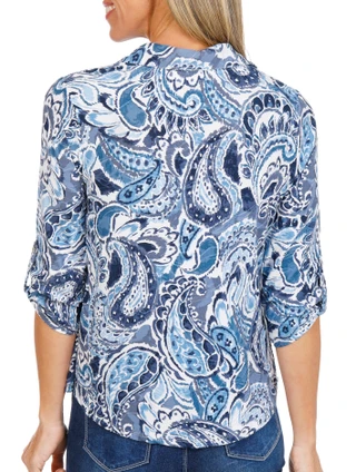 Thumbnail 2: Coral Bay Petite 3/4 Sleeve Print Top 
