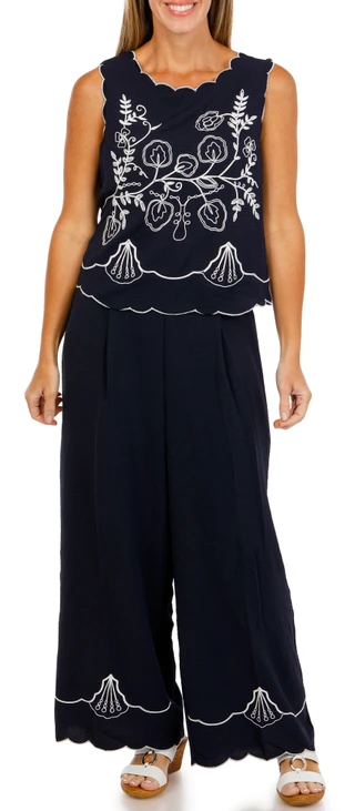 Thumbnail 1: Adrianna Papell Airflow Embroidered 2-Piece Set 