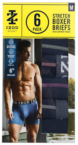 Thumbnail 1: IZOD Men's 6-Pack Stretch Boxer Briefs 