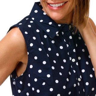 Thumbnail 2: Tommy Hilfiger Women's Sleeveless Button Down Polka Dot Dress 