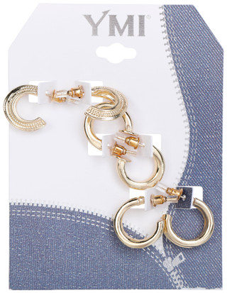 Thumbnail 1: YMI 3 Pk Small Hoop Earrings 