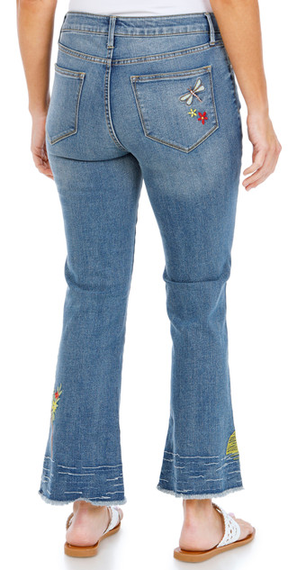 Thumbnail 3: Driftwood Women's Embroidered Crop Jeans 