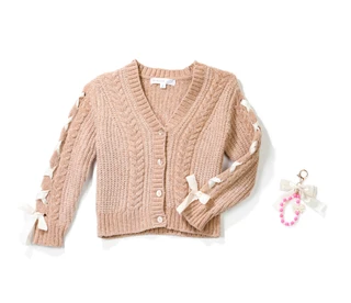 Thumbnail 1: Btween Girls Long Sleeve Lace Up Knit Sweater 