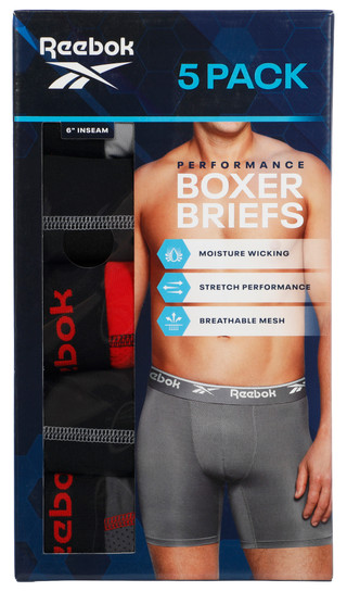Thumbnail 1: Reebok 5-Pack Performance Boxer Brief 