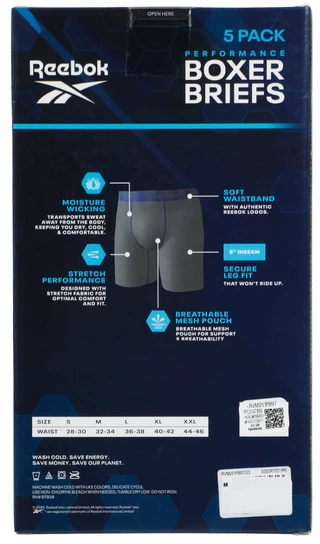 Thumbnail 2: Reebok 5-Pack Performance Boxer Brief 