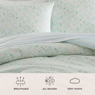 Thumbnail 11: Laura Ashley Laura Ashley Quartet Stripe Microfiber Comforter Set 