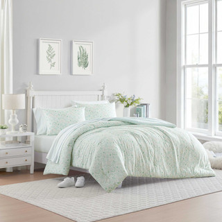 Thumbnail 36: Laura Ashley Laura Ashley Quartet Stripe Microfiber Comforter Set 
