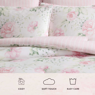 Thumbnail 6: Laura Ashley Laura Ashley Serenity Roses Cotton Comforter Set 