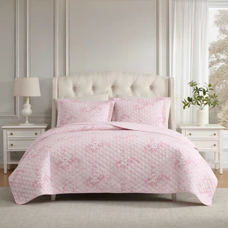 Thumbnail 2: Laura Ashley Laura Ashley Toile Delightful Cotton Quilt Set 