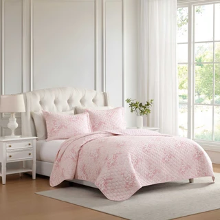 Thumbnail 18: Laura Ashley Laura Ashley Toile Delightful Cotton Quilt Set 