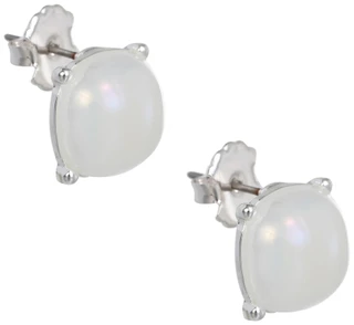 Thumbnail 2: Juniper + Lime Silver Opal Square Stud Earrings 
