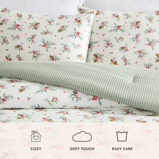 Thumbnail 13: Laura Ashley Laura Ashley Pinecone Berries Cotton Comforter Set 