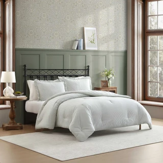 Thumbnail 12: Laura Ashley Laura Ashley Oxford Stripe  Comforter Set 