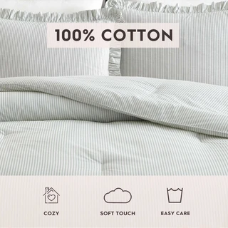 Thumbnail 17: Laura Ashley Laura Ashley Oxford Stripe  Comforter Set 