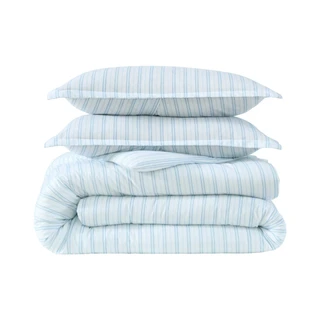 Thumbnail 14: Laura Ashley Laura Ashley Dilly Dally Stripe Cotton Comforter Set 