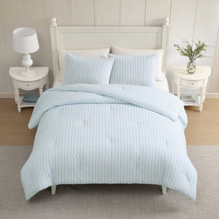 Thumbnail 18: Laura Ashley Laura Ashley Dilly Dally Stripe Cotton Comforter Set 