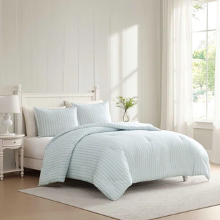 Thumbnail 19: Laura Ashley Laura Ashley Dilly Dally Stripe Cotton Comforter Set 