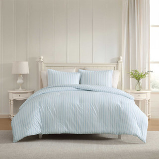 Thumbnail 3: Laura Ashley Laura Ashley Dilly Dally Stripe Cotton Comforter Set 