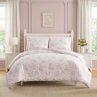 Thumbnail 2: Laura Ashley Laura Ashley Garden Toile Stripe Microfiber Comforter Set 