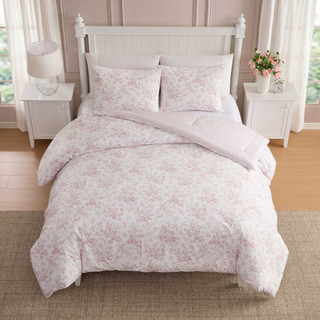 Thumbnail 17: Laura Ashley Laura Ashley Garden Toile Stripe Microfiber Comforter Set 