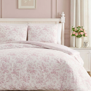 Thumbnail 20: Laura Ashley Laura Ashley Garden Toile Stripe Microfiber Comforter Set 